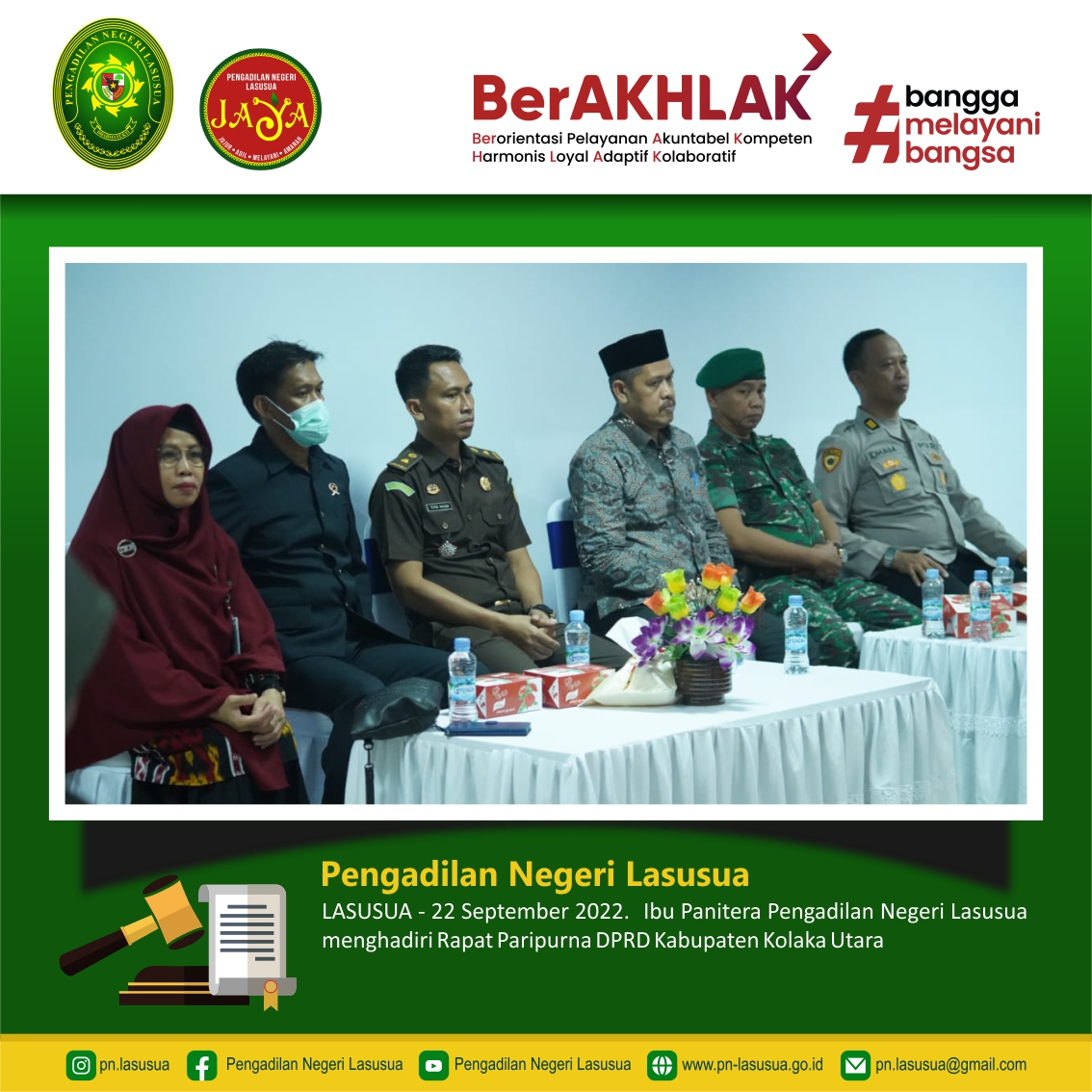 Panitera Pengadilan Negeri Lasusua menghadiri Rapat Paripurna DPRD Kabupaten Kolaka Utara